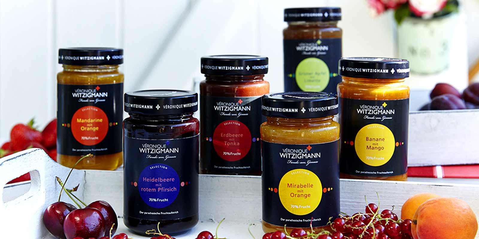 Veronique Witzigmann fruit spreads, chutneys and pesto Delicious fruit spreads, chutneys and pestos in many flavors from Veronique Witzigmann.