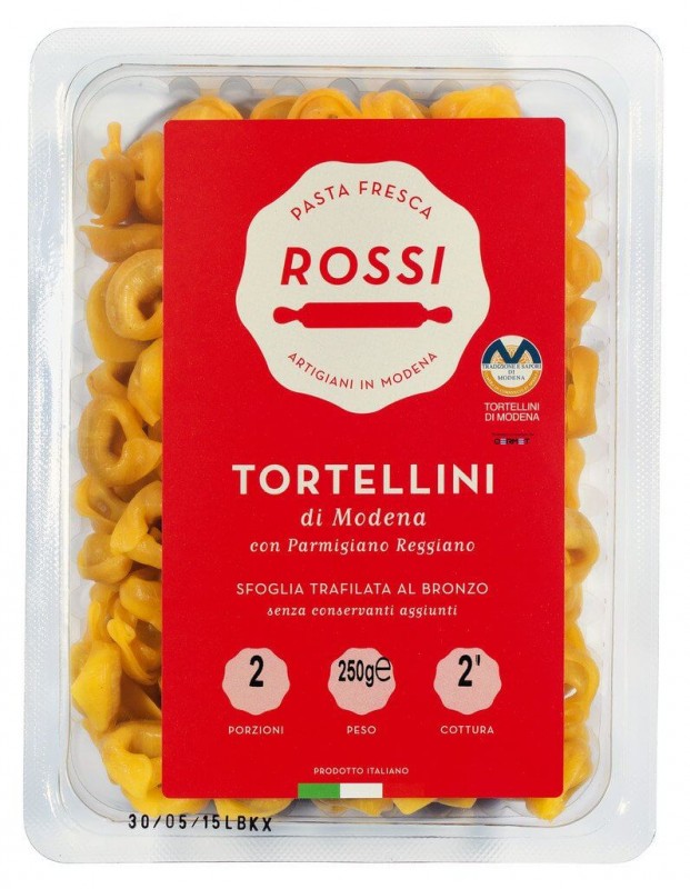 Tortellini di Modena, nouilles aux oeufs fraiches au parmesan, Pasta Fresca Rossi - 250g - paquet