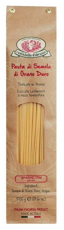 Spaghettini, pates a la semoule de ble dur, Rustichella - 500g - paquet