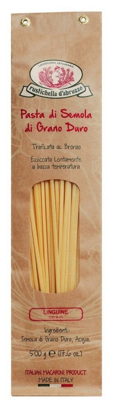 Linguine, pates a la semoule de ble dur, Rustichella - 500g - paquet