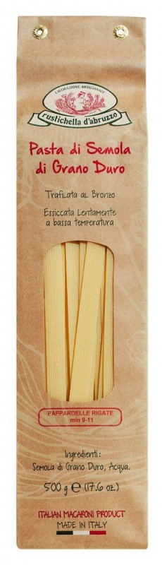 Pappardelle rigate, pates a la semoule de ble dur, Rustichella - 500g - paquet