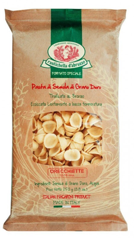 Orecchiette, pates a la semoule de ble dur, Rustichella - 250g - paquet