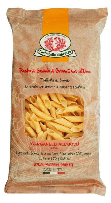 Garganelli all`uovo, Eiernudeln, Rustichella - 250 g - Packung