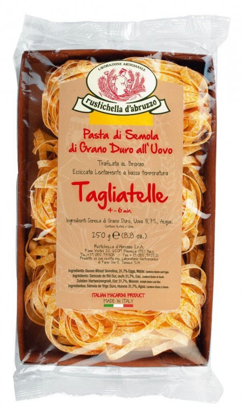 Tagliatelles all`uovo, nouilles aux oeufs, 6 mm, Rustichella - 250g - paquet