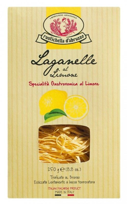 Laganelle al limone, tagliatelles au citron, 3 mm, Rustichella - 250g - paquet