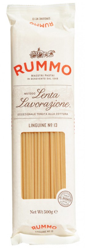 Linguine, Le Classiche, durum hvede semulje pasta, rummo - 500 g - karton