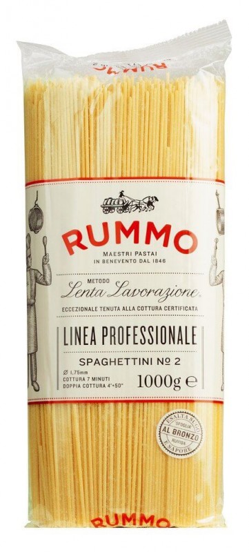 Spaghettini, Le Classiche, pates a la semoule de ble dur, rummo - 1kg - Carton