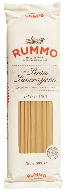 Spaghetti, Le Classiche, pates a la semoule de ble dur, rummo - 500g - Carton