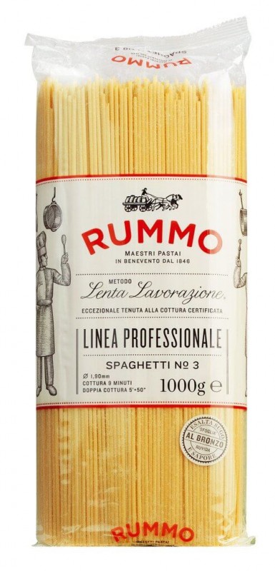 Spaghetti, Le Classiche, pates a la semoule de ble dur, rummo - 1 kg - Carton