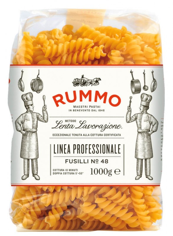 Fusilli, Le Classiche, pates a la semoule de ble dur, rummo - 1 kg - Carton