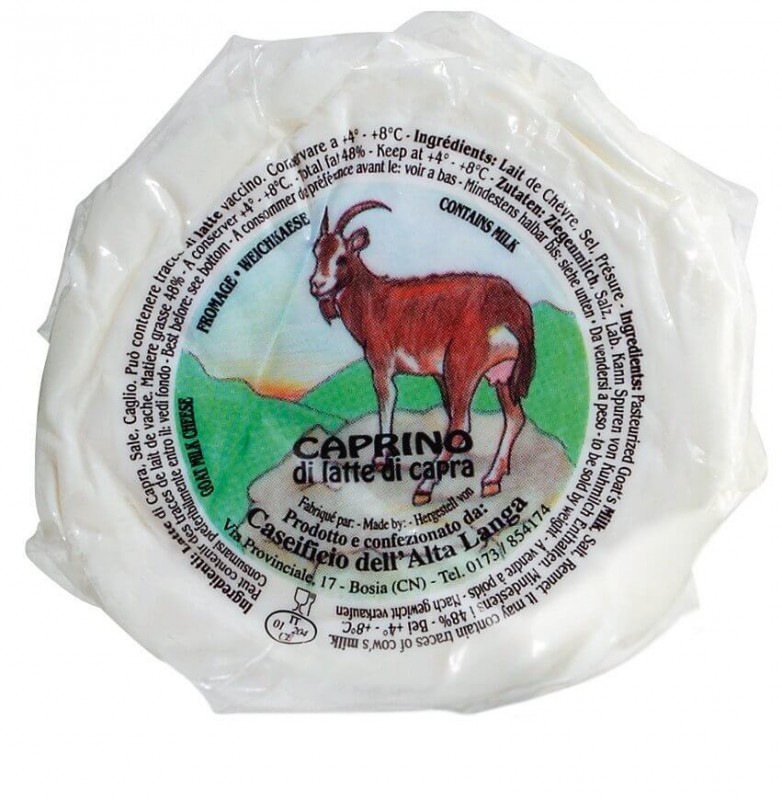 Caprino fresco, goat cream cheese, fat i.Tr.48%, Caseificio Alta Langa - 10 x approx 150 g - kg