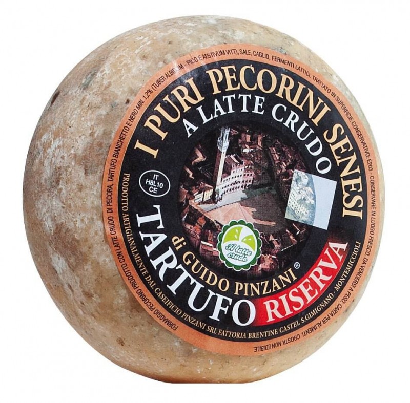 fromage de brebis toscan, avec des truffes, mÃ»rie Pecorino Riserva al Tartufo, stagionatura 6 mesi, Pinzani - environ 1,5 kg - kg