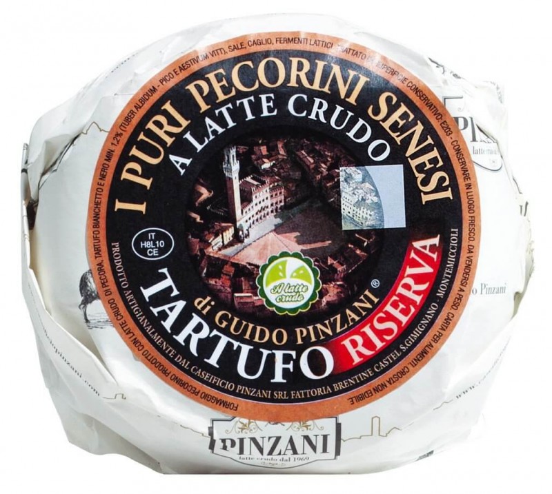 fromage de brebis toscan, avec des truffes, mÃ»rie Pecorino Riserva al Tartufo, stagionatura 6 mesi, Pinzani - environ 1,5 kg - kg