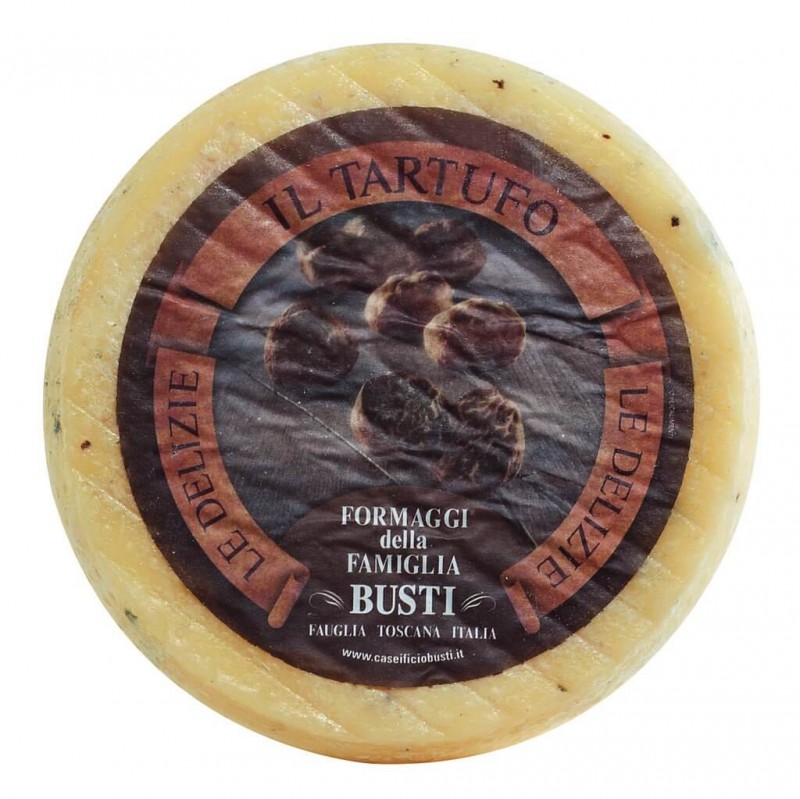 Pecorino tartufo, fromage a pate mi-dure au lait de brebis aux truffes, Busti - environ 1,3kg - Morceau