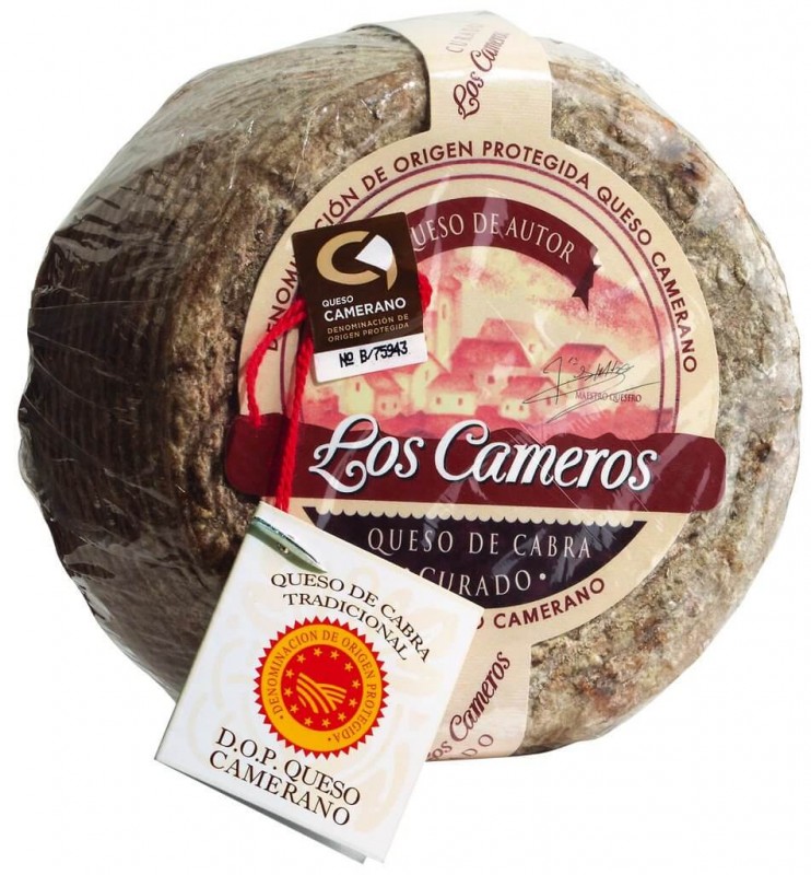 Queso de Cabra Curado Camerano DOP, fromage de chevre affine, matiere grasse sur matiere seche. 50%, Los Cameros - environ 750 g - kilos