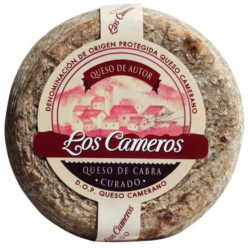 Queso de Cabra Curado Camerano DOP, fromage de chevre affine, matiere grasse sur matiere seche. 50%, Los Cameros - environ 750 g - kilos