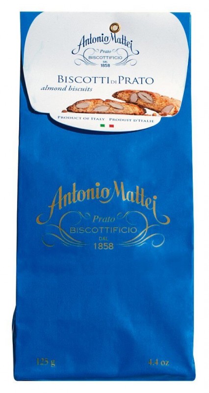 Cantuccini La Mattonella legati a mano, toscanske mandelkiks, tasker, mattei - 125 g - taske