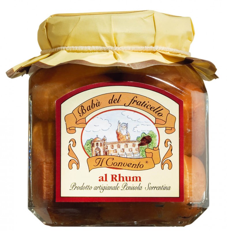 Küchlein eingelegt in Rum, Baba al Rhum, Il Convento - 300 g - Glas