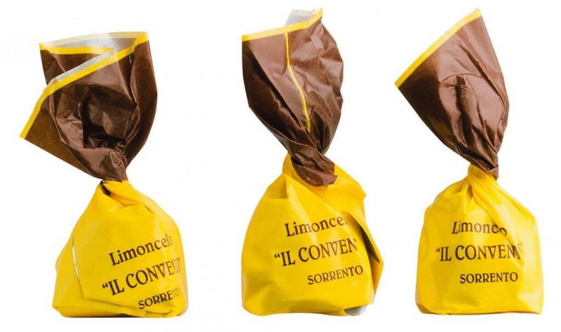 Dark chocolate pralines with limoncello cream, loose, praline fondente alla crema di Limoncello, sfuse, Il Convento, organic - 1,000 g - kg