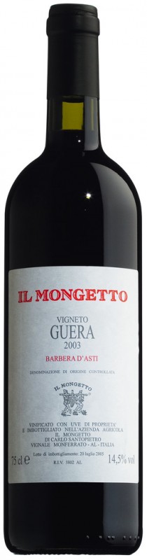 Barbera d`Asti DOC La Guera, Rotwein, Barrique, Il Mongetto - 0,75 l - Flasche