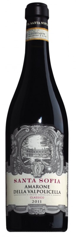 Rouge, barrique, Amarone della Valpolicella classico DOCG, Santa Sofia millesime actuel 2018 - 0,75 l - bouteille