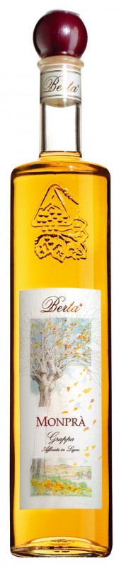 Monpra, Grappa invecchiata, Grappa aus Barbera-+ Nebbiolo-Trester, Berta - 0,7 l - Flasche