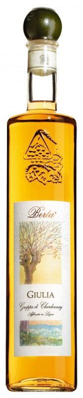 Giulia, Grappa invecchiata, Grappa aus Chardonnay- und Cortese-Trester, Berta - 0,7 l - Flasche