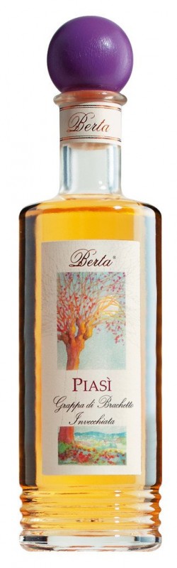 Piasi, Grappa di Brachetto invecchiata, Grappa aus Brachetto-Trester, Berta - 0,2 l - Flasche