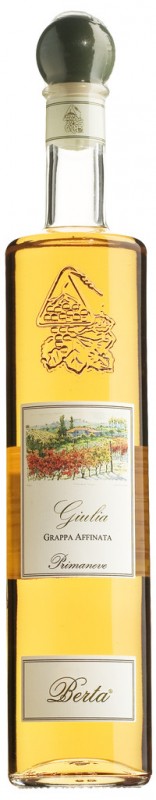 Giulia, Grappa di Chardonnay e Cortese, grappa à base de marc de Chardonnay et Cortese, Berta - 10 l bidon - pièce