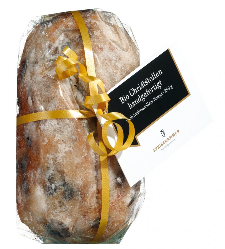 Julestollen, håndlavet, organisk, ifølge en traditionel opskrift, spisekammer - 250 g - stykke