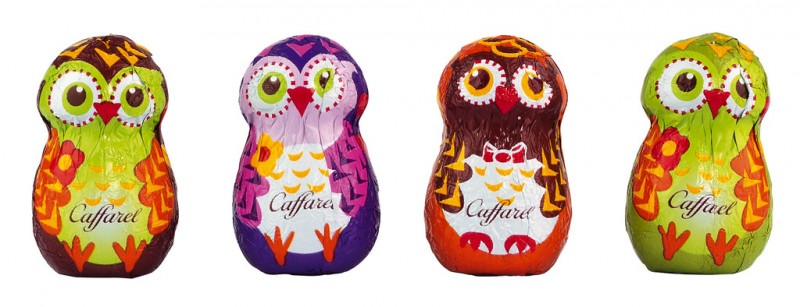 Funny owl, bulk, chocolate pralines filled with gianduia cream, loose, caffarel - 1.000 g - kg