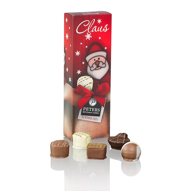 Weihnachts Pralinen - Claus, alkoholfrei, Peters - 60 g, 5 Stück - Schachtel