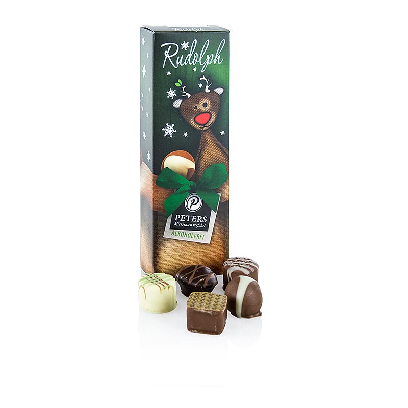 Weihnachts Pralinen - Rudolph, alkoholfrei, Peters - 60 g, 5 Stück - Schachtel