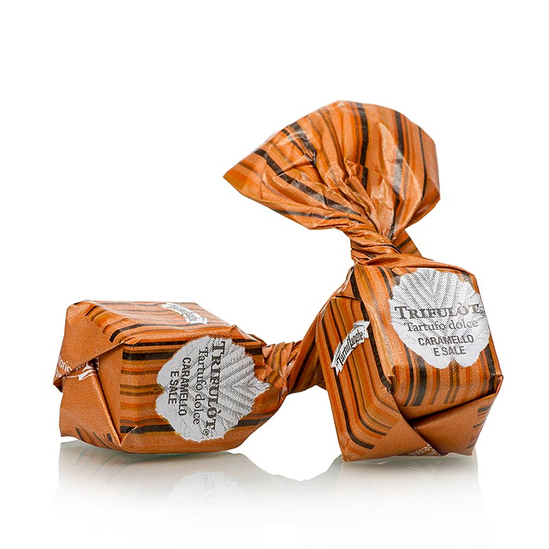 Mini pralines aux truffes de Tartuflanghe - Dolce dAlba CARAMELLO et PROMO, caramel / sel de Guerande, env. 7g - 200g - sac