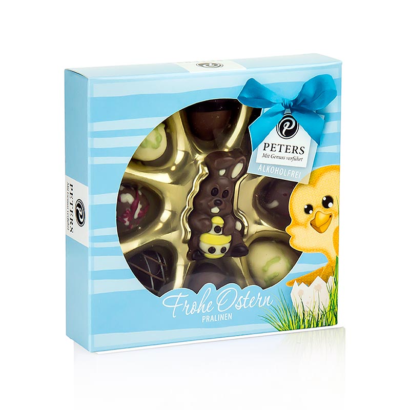 Oster Pralinen Frohe Ostern + Relieffigur, alkoholfrei, Peters - 110 g - Packung