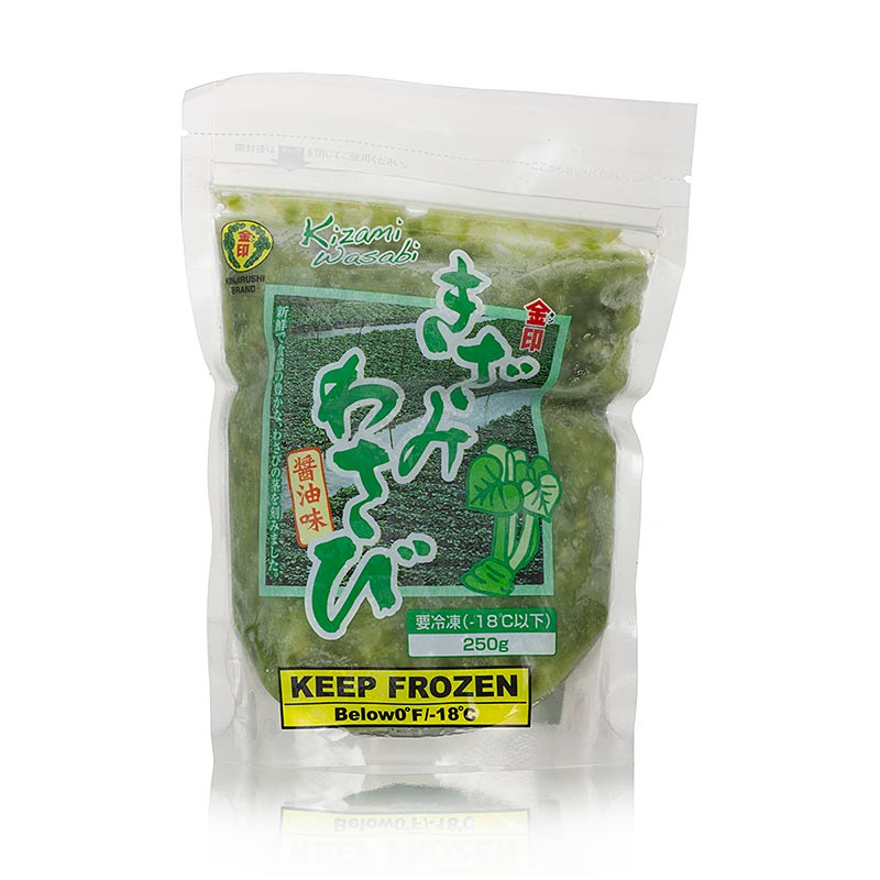 Preparation de wasabi, coupee (Kizami Wasabi), avec du vrai wasabi - 250 g - sac