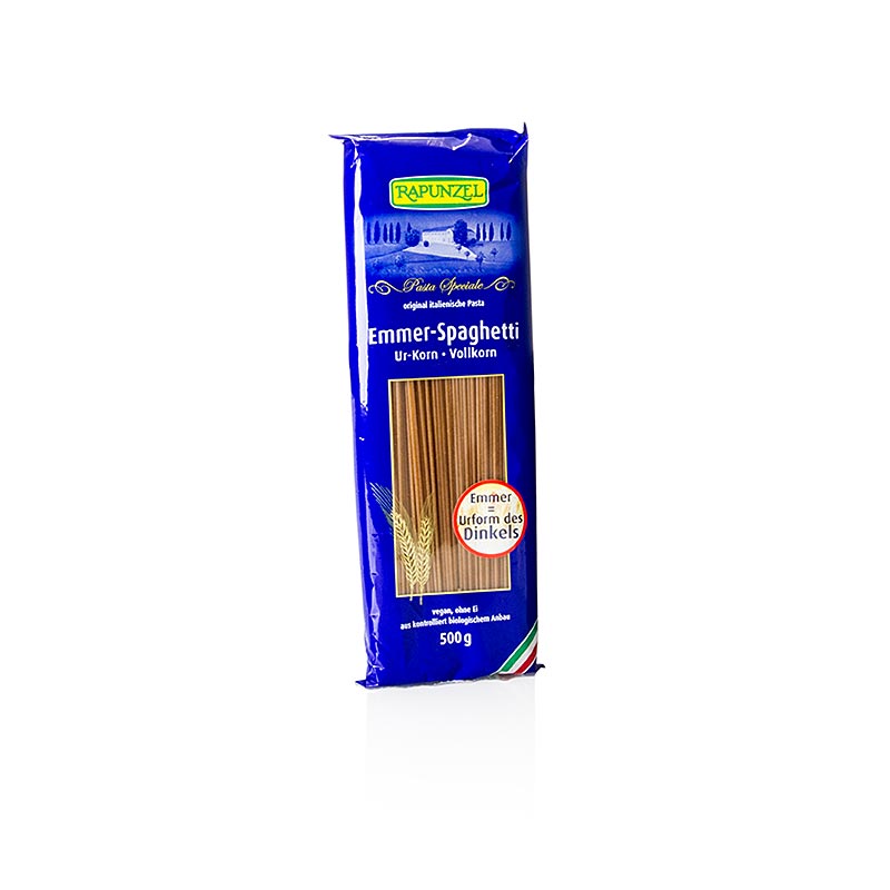 Raiponce, pates a l`amidonnier - spaghetti, grains entiers, bio - 500g - sac