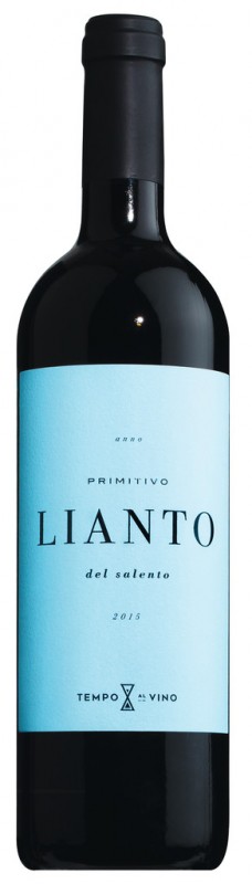 Primitivo Salento IGT Lianto, vin rouge, Tempo al Vino - 0,75 l - bouteille