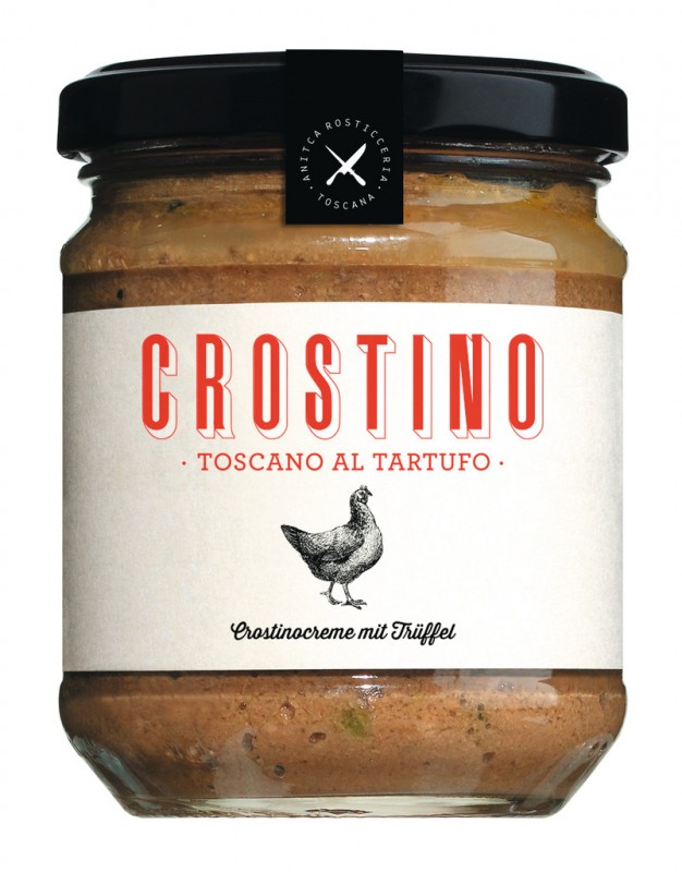 Antico Crostino Toscano al tartufo, creme de crostino aux truffes, specialites de gibier - 180g - Verre