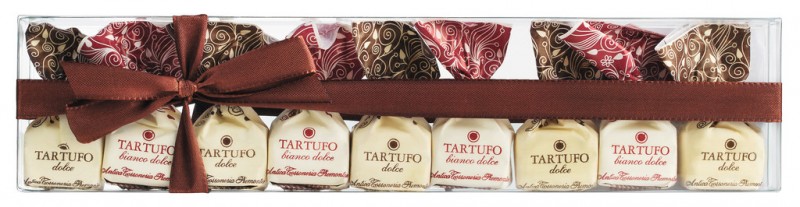 Tartufi dolci bianchi e neri, astuccio, truffe au chocolat blanc+noir, coffret cadeau de 9., Antica Torroneria Piemontese - 125g - paquet