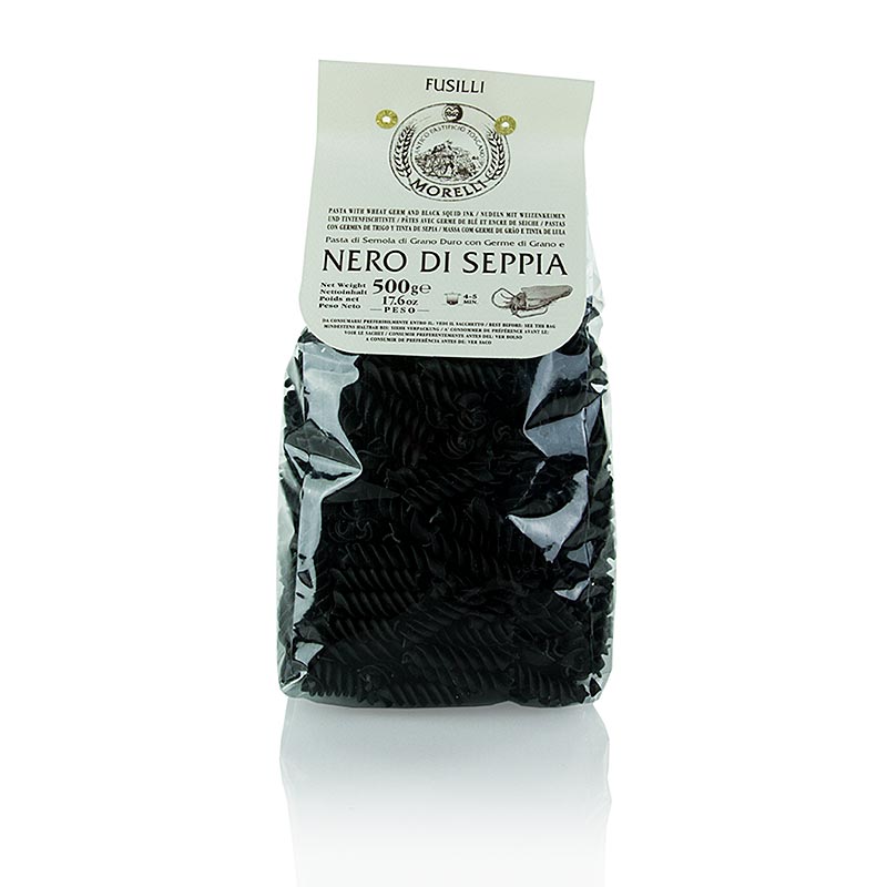 Morelli 1860 Fusilli, noir, couleur calamar sepia - 500g - paquet