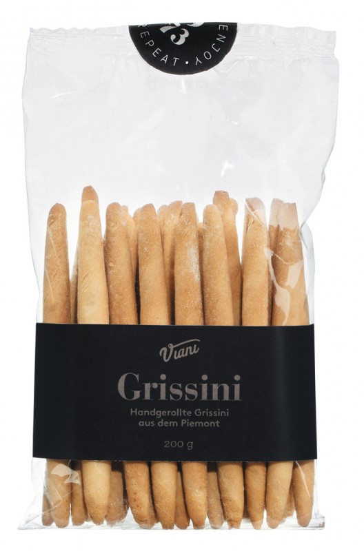 GRISSINI - håndvalsede brødpinde, mini, håndvalsede brødpinde, Viani - 100 g - taske