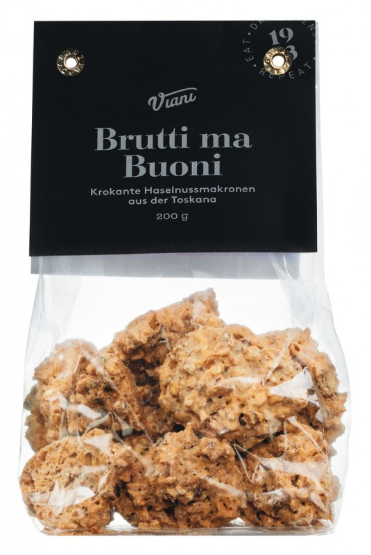 BRUTTI MA BUONI - hasselnød marengs, hasselnød marengs, Viani - 200 g - taske