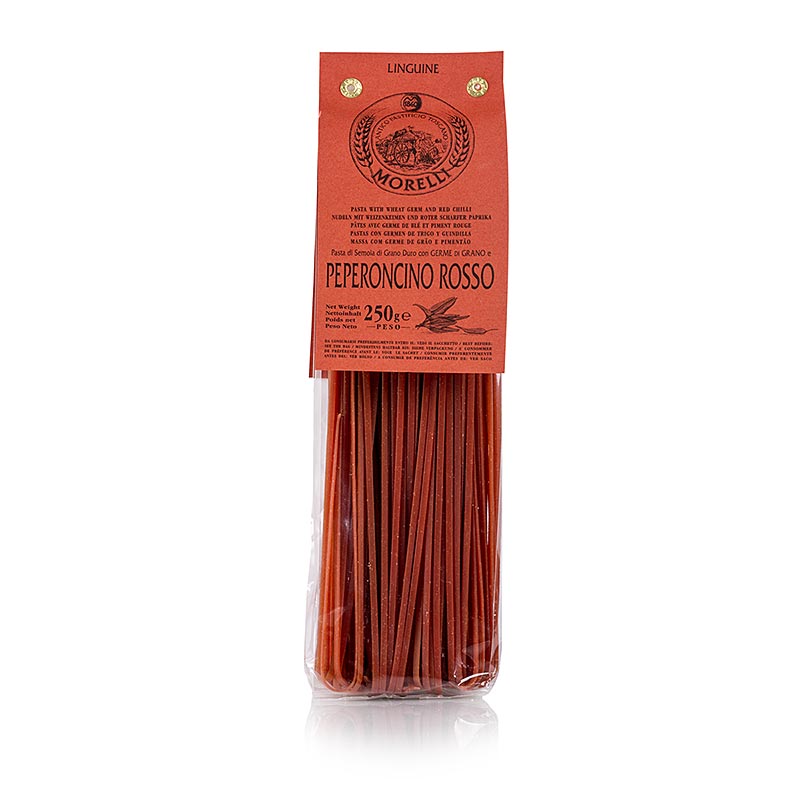 Morelli 1860 Linguine, med rød chili og hvedekim - 250 g - taske