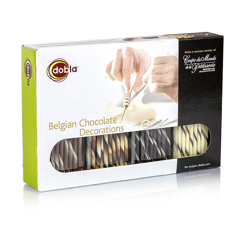 Gamme decoration chocolat - selection 1, 4 cigarillos differents - 360g, 108 pieces - Ampoules