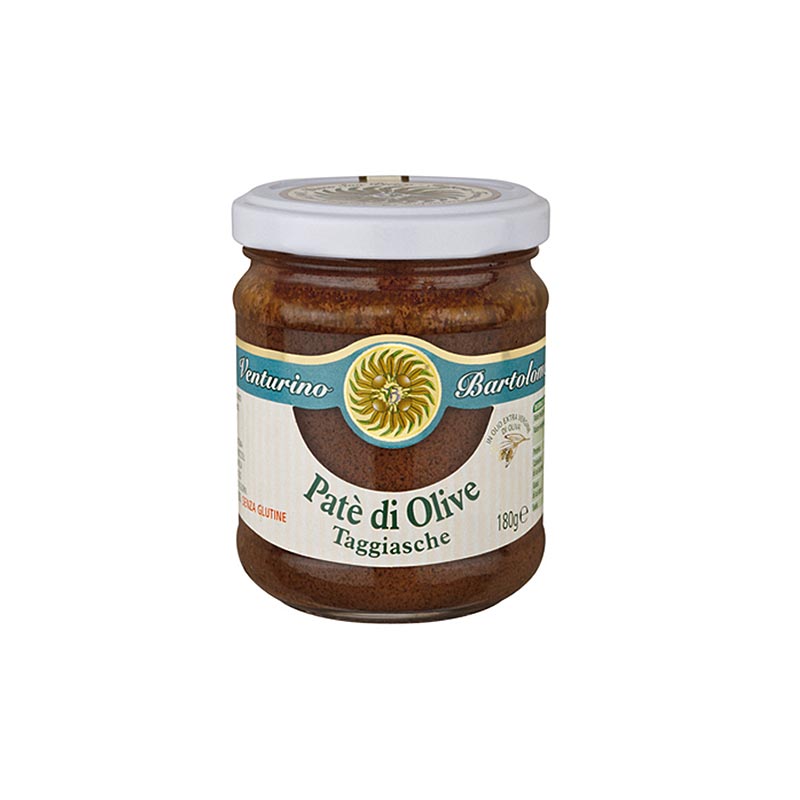 Pate d`olive - tapenade, noire, d`olives Taggiasca, Venturino - 180g - Verre