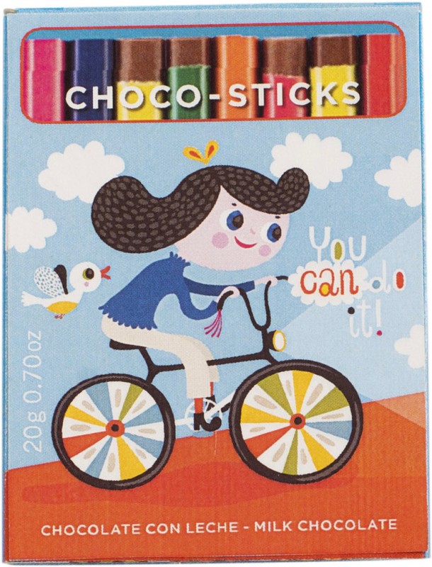 Lapices Colores, presentoir, crayons de couleur chocolat au lait, presentoir, Simon Coll - 45x20g - afficher