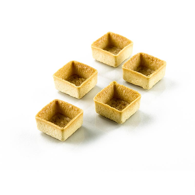 Mini tartelettes dessert - Filigrane, carre, 3,3cm, H 1,8cm, pate brisee - 1,48 kg, 225 pieces - Papier carton