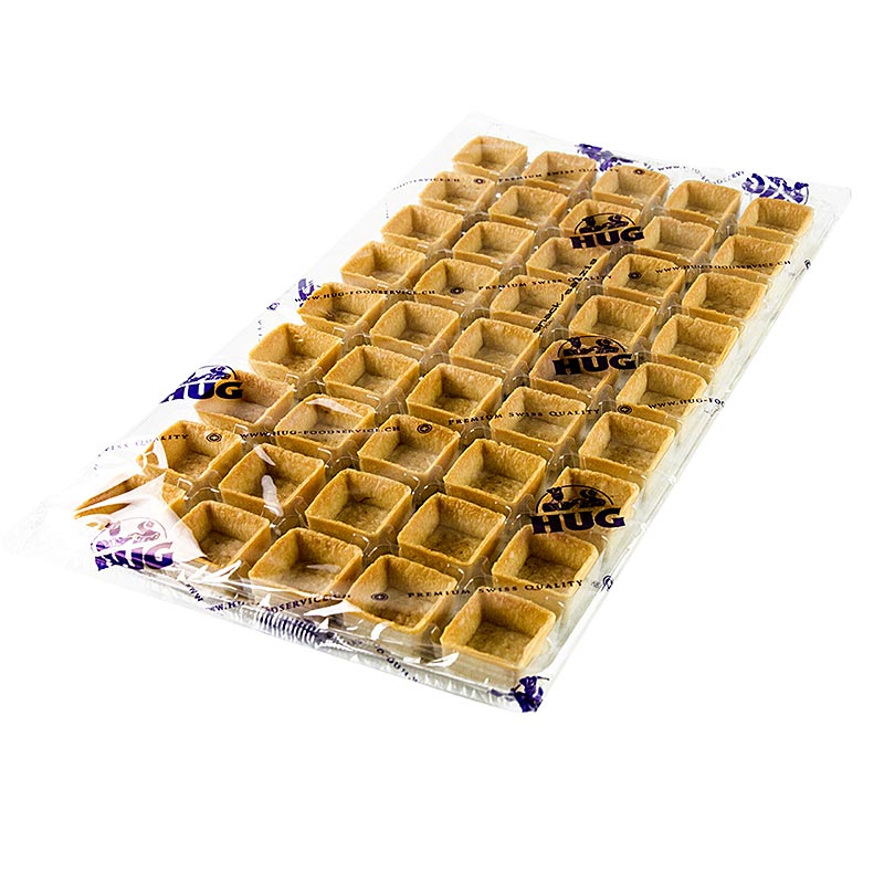 Mini tartelettes dessert - Filigrane, carre, 3,3cm, H 1,8cm, pate brisee - 1,48 kg, 225 pieces - Papier carton