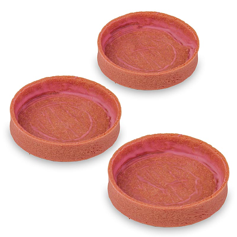 Strawberry dessert tartlets, coated, Ø 80 x 17 mm h - 1.04kg, 45 pieces - carton